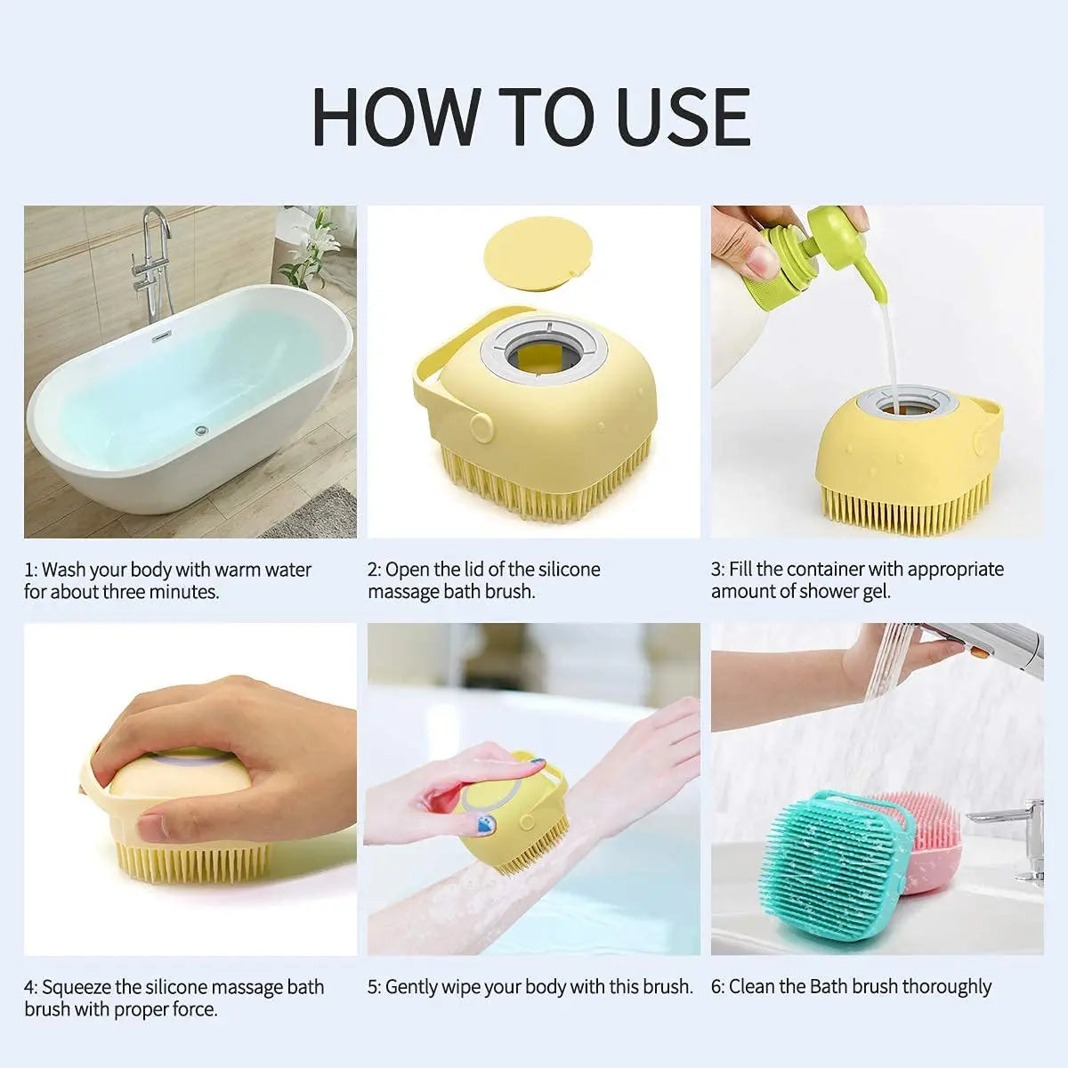 Shower Grooming Brush with Dispenser