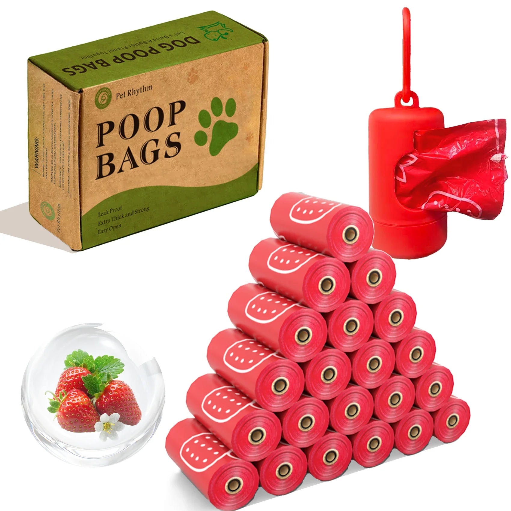 Dog Poop Bags with Dispenser – Thickened Leak-Resistant Waste Bags in Bulk Rolls